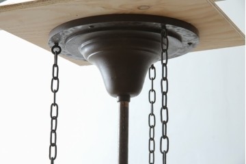 和製アンティーク　大正ロマンの雰囲気漂う古い洋館の3灯シャンデリア　(R-069901)