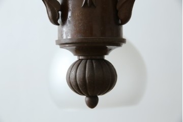 和製アンティーク　大正ロマンの雰囲気漂う古い洋館の3灯シャンデリア　(R-069901)