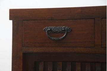 中古　上質な和の空間を演出する水屋箪笥サイドボード(サイドキャビネット、収納棚、戸棚、食器棚、茶箪笥)(R-069922)