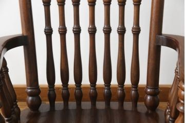 中古　美品!!　九州民芸家具　ゆったりとしたくつろぎの時間におすすめなロッキングチェア(アームチェア、板座チェア、揺り椅子、いす、イス)(R-069935)