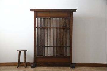 中古　美品　特大!!　九州民芸家具　和の趣溢れる佇まいが魅力の衝立て(つい立て、衝い立て、パーテーション、仕切り、店舗什器)(R-069947)