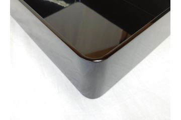 老舗 柏屋常左衛門商店　木曽漆器　波に鶴の蒔絵が描かれた美しい硯箱(共箱付き、木製、文箱、書道具)(R-069951)