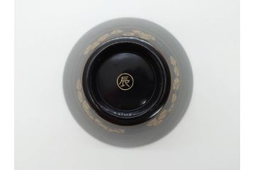 戦前　大正〜昭和初期　熊野漆器店　輪島塗　布着本堅地　煌びやかな鳳凰の蒔絵が高級感溢れる吸物椀20客(木製、黒漆、お椀、和食器、共箱付き)(R-069954)