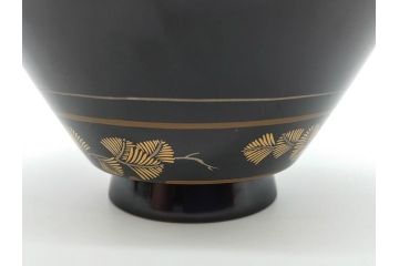 戦前　大正〜昭和初期　熊野漆器店　輪島塗　布着本堅地　煌びやかな鳳凰の蒔絵が高級感溢れる吸物椀20客(木製、黒漆、お椀、和食器、共箱付き)(R-069954)