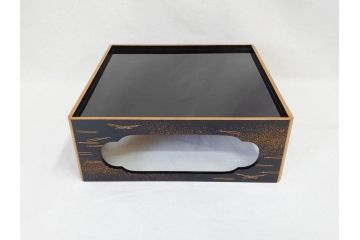 平安　俊勝　大胆に描かれた老松の高蒔絵が美しい五段重箱&重台セット(二段重、三段重、共箱付き、漆器、お重)(R-069956)