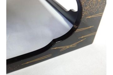 平安　俊勝　大胆に描かれた老松の高蒔絵が美しい五段重箱&重台セット(二段重、三段重、共箱付き、漆器、お重)(R-069956)