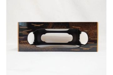 平安　俊勝　大胆に描かれた老松の高蒔絵が美しい五段重箱&重台セット(二段重、三段重、共箱付き、漆器、お重)(R-069956)