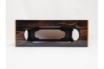 平安　俊勝　大胆に描かれた老松の高蒔絵が美しい五段重箱&重台セット(二段重、三段重、共箱付き、漆器、お重)(R-069956)
