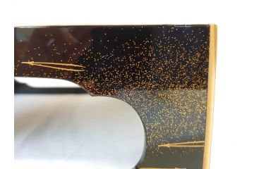 平安　俊勝　大胆に描かれた老松の高蒔絵が美しい五段重箱&重台セット(二段重、三段重、共箱付き、漆器、お重)(R-069956)