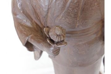 佐藤助雄作　ふる里　どこか懐かしさを感じるブロンズ像(冊子付き、共箱付き、銅像、置物、オブジェ)(R-069957)