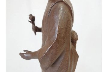 佐藤助雄作　ふる里　どこか懐かしさを感じるブロンズ像(冊子付き、共箱付き、銅像、置物、オブジェ)(R-069957)