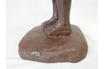 佐藤助雄作　ふる里　どこか懐かしさを感じるブロンズ像(冊子付き、共箱付き、銅像、置物、オブジェ)(R-069957)