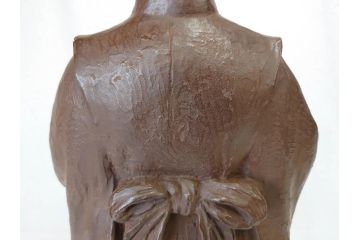 佐藤助雄作　ふる里　どこか懐かしさを感じるブロンズ像(冊子付き、共箱付き、銅像、置物、オブジェ)(R-069957)