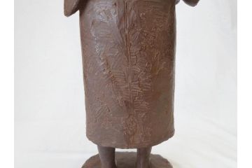 佐藤助雄作　ふる里　どこか懐かしさを感じるブロンズ像(冊子付き、共箱付き、銅像、置物、オブジェ)(R-069957)