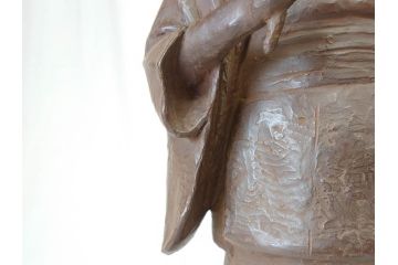 佐藤助雄作　ふる里　どこか懐かしさを感じるブロンズ像(冊子付き、共箱付き、銅像、置物、オブジェ)(R-069957)