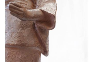 佐藤助雄作　ふる里　どこか懐かしさを感じるブロンズ像(冊子付き、共箱付き、銅像、置物、オブジェ)(R-069957)