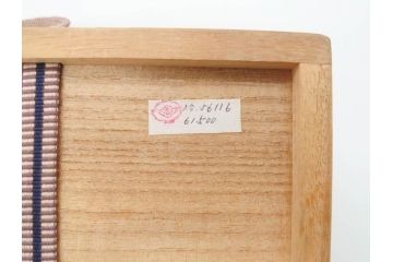 人間国宝　川北良造　楓造　約16cm　上品な雰囲気が魅力的な銘々皿5枚セット(共箱付き、木製皿、中皿)(R-069959)