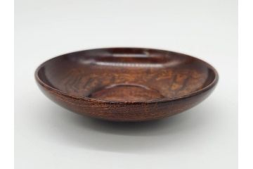 人間国宝　川北良造　欅(ケヤキ)杢　上品な和の雰囲気と美しい杢目が目を惹く茶托5枚セット(共箱付き、木製皿、小皿)(R-069960)