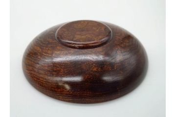 人間国宝　川北良造　欅(ケヤキ)杢　上品な和の雰囲気と美しい杢目が目を惹く茶托5枚セット(共箱付き、木製皿、小皿)(R-069960)