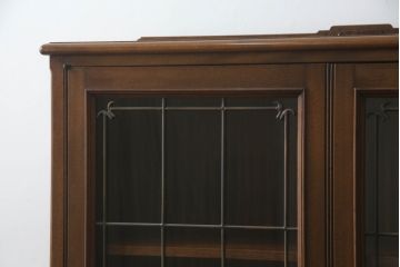 中古　美品　神戸元町欧風家具メープル不二屋製　マホガニー材の高級キャビネット(収納棚、戸棚)(R-069966)