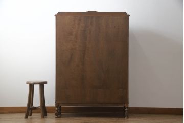 中古　美品　神戸元町欧風家具メープル不二屋製　マホガニー材の高級キャビネット(収納棚、戸棚)(R-069966)