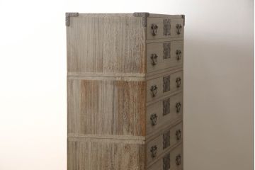 中古　会津松本(會津松本)　東西館　上品な四段重ねの金具付き総桐箪笥(小袖タンス、和タンス、衣装箪笥、桐タンス、着物箪笥)(定価約90万円)(R-069974)