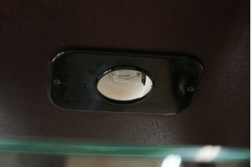 中古　美品　筑後民芸　和洋折衷なデザインが個性的で面白い縦型のキュリオケース(ガラスケース、キャビネット、ショーケース、飾り棚)(R-069976)