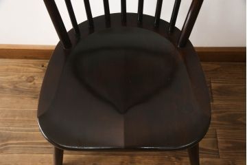 中古　松本民芸家具　シンプルで上品な佇まいのNC型チェア(ダイニングチェア、椅子、イス、板座チェア)(R-069987)