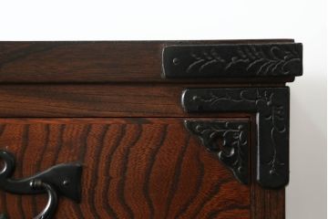 中古　伝統民芸家具　岩谷堂箪笥　No309三、八尺整理小抽出　重厚かつ上品な佇まいが魅力のチェスト(衣装箪笥、整理箪笥、引き出し、上下バラ売り可能)(R-069998)