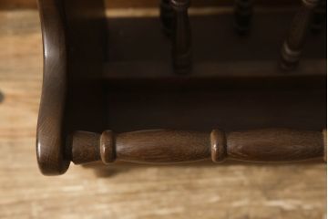 和製ビンテージ　ナラ材　飛騨産業　キツツキマーク　挽物のデザインがおしゃれなマガジンラック(本立て、収納、ヴィンテージ)(R-070009)