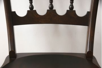 和製ビンテージ　松本民芸家具　#49型A　背もたれの美しいデザインが印象的なワイコムチェア2脚セット(板座チェア、ダイニングチェア、椅子、イス、ヴィンテージ)(定価2脚で約22万円)(R-070010)