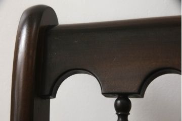 和製ビンテージ　松本民芸家具　#49型A　背もたれの美しいデザインが印象的なワイコムチェア2脚セット(板座チェア、ダイニングチェア、椅子、イス、ヴィンテージ)(定価2脚で約22万円)(R-070010)