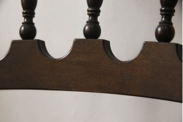 和製ビンテージ　松本民芸家具　#49型A　背もたれの美しいデザインが印象的なワイコムチェア2脚セット(板座チェア、ダイニングチェア、椅子、イス、ヴィンテージ)(定価2脚で約22万円)(R-070010)
