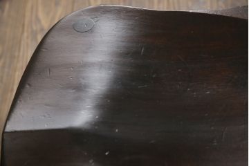 和製ビンテージ　松本民芸家具　#49型A　背もたれの美しいデザインが印象的なワイコムチェア2脚セット(板座チェア、ダイニングチェア、椅子、イス、ヴィンテージ)(定価2脚で約22万円)(R-070010)
