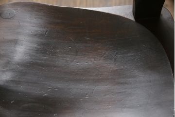 和製ビンテージ　松本民芸家具　#49型A　背もたれの美しいデザインが印象的なワイコムチェア2脚セット(板座チェア、ダイニングチェア、椅子、イス、ヴィンテージ)(定価2脚で約22万円)(R-070010)