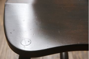 和製ビンテージ　松本民芸家具　#49型A　背もたれの美しいデザインが印象的なワイコムチェア2脚セット(板座チェア、ダイニングチェア、椅子、イス、ヴィンテージ)(定価2脚で約22万円)(R-070010)