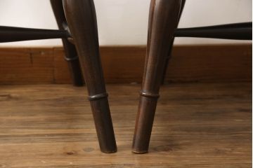 和製ビンテージ　松本民芸家具　#49型A　背もたれの美しいデザインが印象的なワイコムチェア2脚セット(板座チェア、ダイニングチェア、椅子、イス、ヴィンテージ)(定価2脚で約22万円)(R-070010)