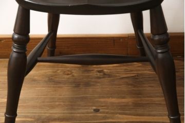 和製ビンテージ　松本民芸家具　#49型A　背もたれの美しいデザインが印象的なワイコムチェア2脚セット(板座チェア、ダイニングチェア、椅子、イス、ヴィンテージ)(定価2脚で約22万円)(R-070010)