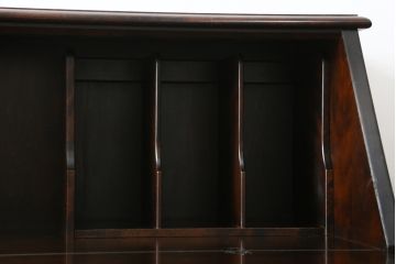 中古　北海道民芸家具　希少な絶版品!両袖タイプで収納力も抜群のライティングビューロー(デスク、両袖机、在宅用、在宅ワーク)(R-070011)