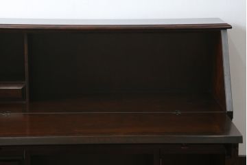 中古　北海道民芸家具　希少な絶版品!両袖タイプで収納力も抜群のライティングビューロー(デスク、両袖机、在宅用、在宅ワーク)(R-070011)