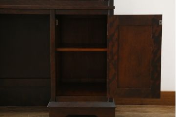 中古　北海道民芸家具　希少な絶版品!両袖タイプで収納力も抜群のライティングビューロー(デスク、両袖机、在宅用、在宅ワーク)(R-070011)