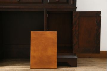中古　北海道民芸家具　希少な絶版品!両袖タイプで収納力も抜群のライティングビューロー(デスク、両袖机、在宅用、在宅ワーク)(R-070011)