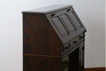 中古　北海道民芸家具　希少な絶版品!両袖タイプで収納力も抜群のライティングビューロー(デスク、両袖机、在宅用、在宅ワーク)(R-070011)