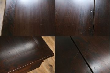 中古　北海道民芸家具　希少な絶版品!両袖タイプで収納力も抜群のライティングビューロー(デスク、両袖机、在宅用、在宅ワーク)(R-070011)