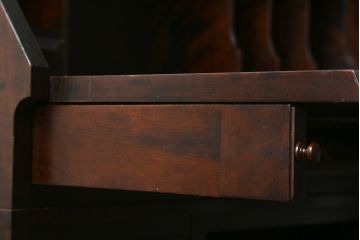 中古　北海道民芸家具　希少な絶版品!両袖タイプで収納力も抜群のライティングビューロー(デスク、両袖机、在宅用、在宅ワーク)(R-070011)
