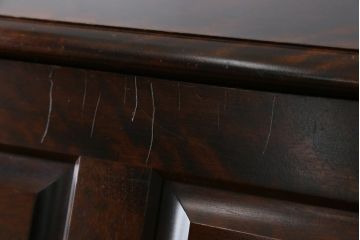 中古　北海道民芸家具　希少な絶版品!両袖タイプで収納力も抜群のライティングビューロー(デスク、両袖机、在宅用、在宅ワーク)(R-070011)