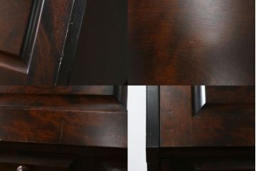 中古　北海道民芸家具　希少な絶版品!両袖タイプで収納力も抜群のライティングビューロー(デスク、両袖机、在宅用、在宅ワーク)(R-070011)