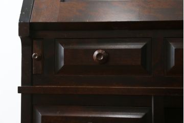 中古　北海道民芸家具　希少な絶版品!両袖タイプで収納力も抜群のライティングビューロー(デスク、両袖机、在宅用、在宅ワーク)(R-070011)