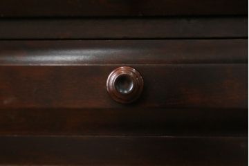 中古　北海道民芸家具　希少な絶版品!両袖タイプで収納力も抜群のライティングビューロー(デスク、両袖机、在宅用、在宅ワーク)(R-070011)