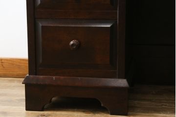 中古　北海道民芸家具　希少な絶版品!両袖タイプで収納力も抜群のライティングビューロー(デスク、両袖机、在宅用、在宅ワーク)(R-070011)